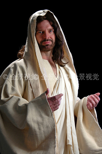 头像,耶稣,温和,看,深色背景_高清图片_全景视觉