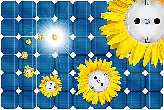 象征,图像,太阳能,能量,太阳,花,飞,室外