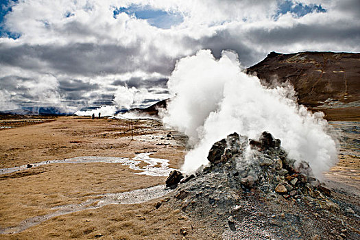 冰岛,喷气孔,蒸汽,硫磺