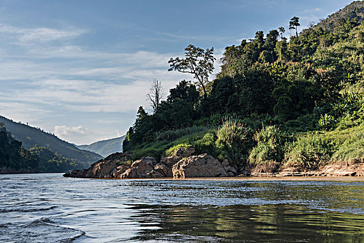 风景,湄公河,省,老挝
