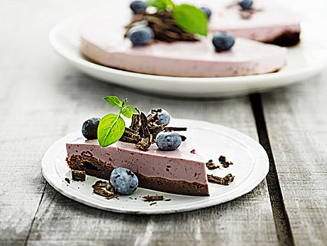 蓝莓,奶油蛋糕,巧克力