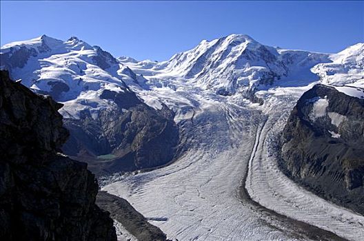 戈尔内格拉特,粉色,山丘,冰河,顶峰,策马特峰,瓦莱,瑞士