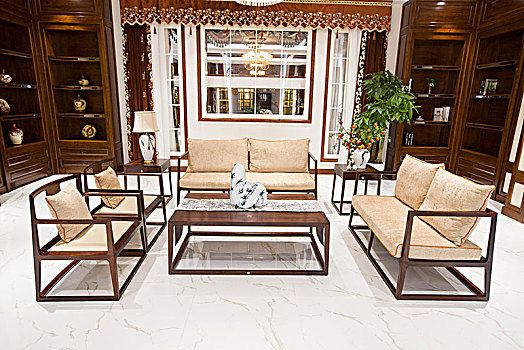 中式客厅,中式家具