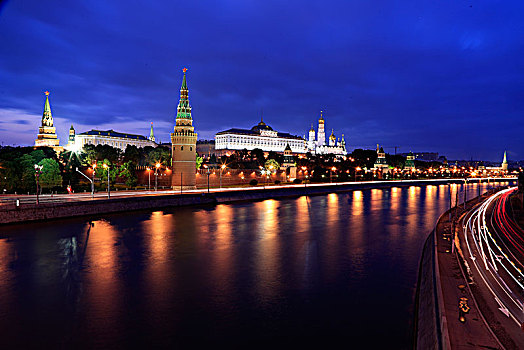 莫斯科户外景观夜晚