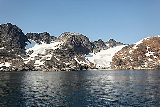 格陵兰,东南部,海岸,峡湾,聚焦,冰河,水