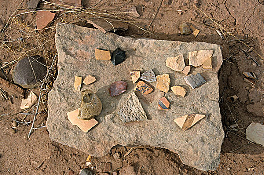 考古遗址,古老,陶器,碎片,遗址,公园,靠近,温斯洛,亚利桑那,美国
