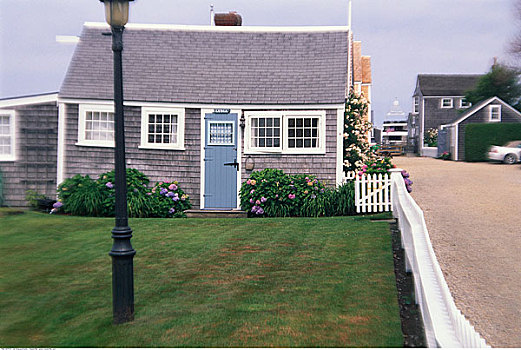 房子,白围栏,楠塔基特岛,马萨诸塞,美国