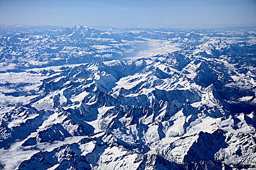 俯视,风景,伯尔尼,艾格尔峰,少女峰,修雷克宏峰,芬斯特瓦山,芬斯特腊尔霍恩峰,山峦,背影,山谷,东方,阿尔卑斯山,瑞士