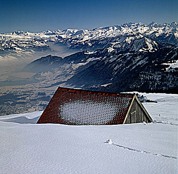 山脉,山,靠近,瑞士