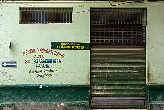 古巴,哈瓦那,老城,建筑,衰败
