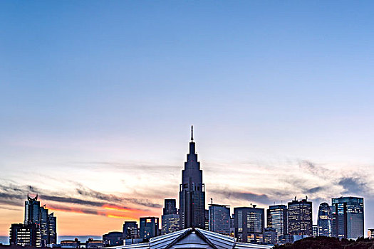 塔,建筑,新宿,晚上
