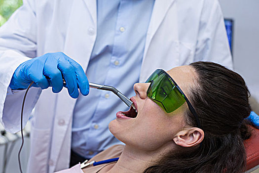 牙医,检查,女病人,牙科器材,牙科诊所