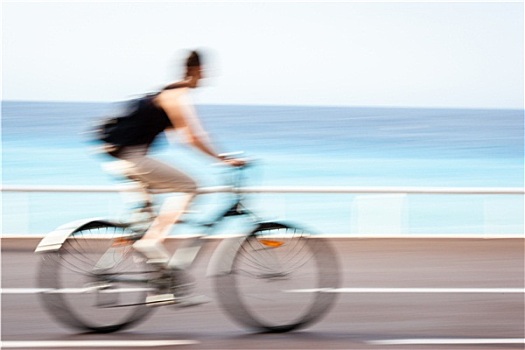道路,城市,模糊,骑车,迅速,自行车道,海滩