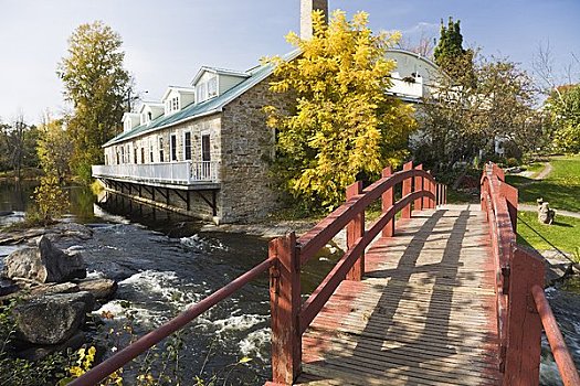 桥,上方,河,公园,安大略省,加拿大