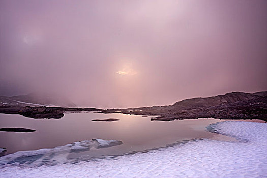 融化,冰河,靠近,顶峰,国家公园,诺尔兰郡,挪威,斯堪的纳维亚,欧洲