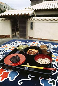 俯拍,食物,桌子,冲绳,日本