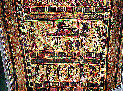 特写,涂绘,盖子,古埃及,托勒密王朝时期