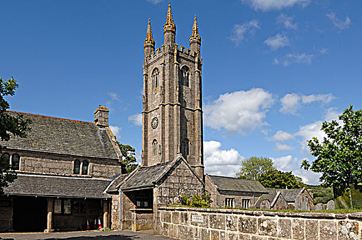 教堂,14世纪,摩尔人的,达特姆尔高原,德文郡,英格兰,英国,欧洲