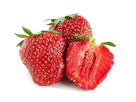 生食,草莓,隔绝,白色背景,背景