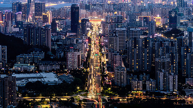 中国珠海拱北城市风光
