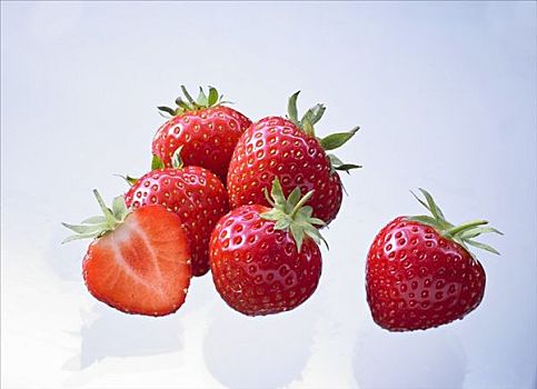 几个,草莓,一半