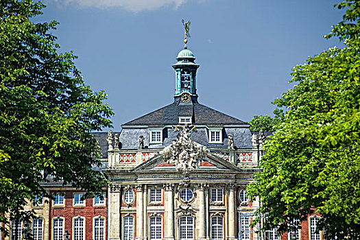 城堡,住宅,局部,大学,北莱茵威斯特伐利亚,德国,欧洲
