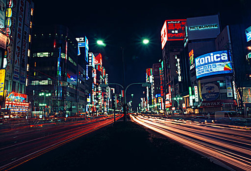 夜晚,东京,本州,日本