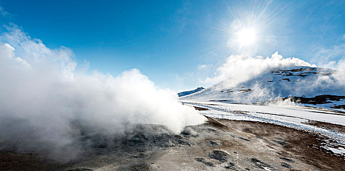 蒸汽,喷气孔,纳玛斯克德,地热,区域,北方,冰岛,欧洲