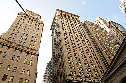 高层建筑,华尔街,金融区,市区,曼哈顿,纽约,美国