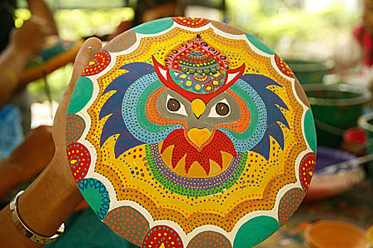 涂绘,陶器,学生,艺术,达卡,大学,新年,孟加拉,四月,2008年