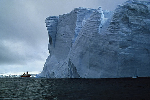 南极,游船,世界,扁平,冰山
