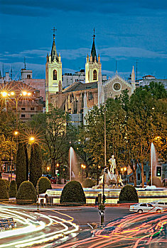 热罗尼姆斯,教堂,喷泉,马德里,西班牙,欧洲
