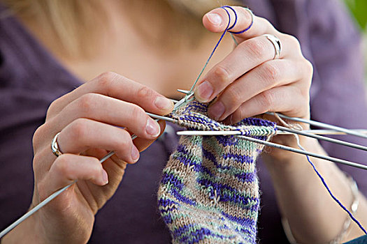 女人,编织品,袜子