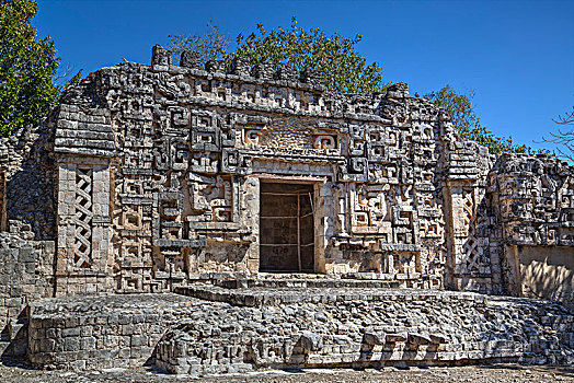 怪兽,嘴,入口,建筑,玛雅人遗址,风格,坎佩切,墨西哥
