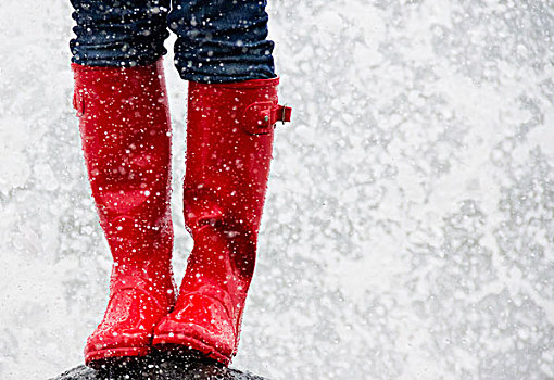 红色,胶靴,雨,不列颠哥伦比亚省,加拿大