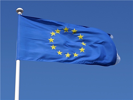 欧盟盟旗,吹,风