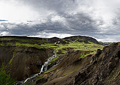 风景,瀑布,南,冰岛
