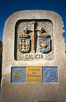 里程碑,卢戈省,圣地亚哥之路,加利西亚,西班牙