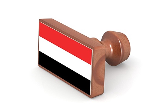 木质,图章,也门,旗帜