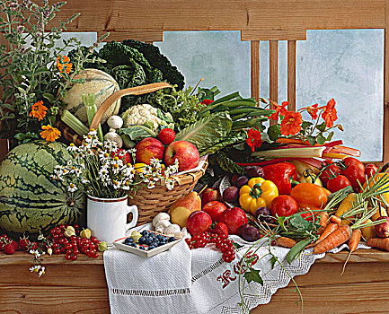 静物,水果,蔬菜,药草