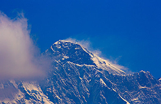 尼泊尔,喜马拉雅山,山,珠穆朗玛峰,迟,早晨,了望,高处,集市,遥远