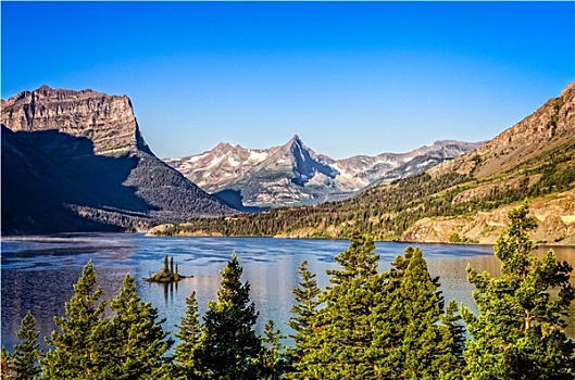 风景,山脉,冰河国家公园,蒙大拿,美国