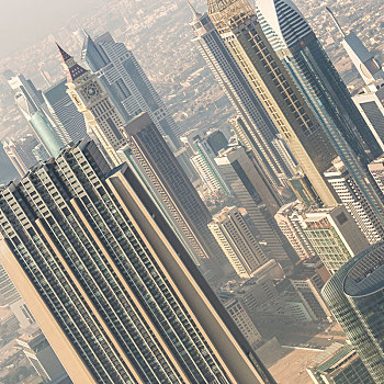 航拍,迪拜,市区,摩天大楼