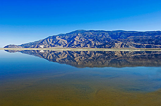 山,反射,湖,加利福尼亚,美国