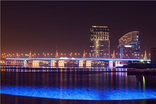 商务,湾,穿过,桥,迪拜,阿联酋