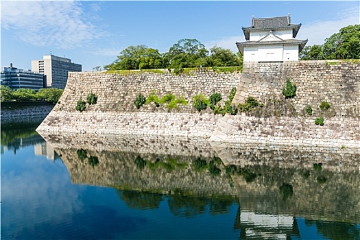 护城河,角塔,大阪城,大阪