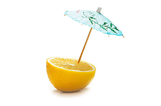 柠檬,伞,隔绝,白色