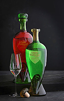 龙舌兰,智利,绿色,瓶子,红色,玻璃