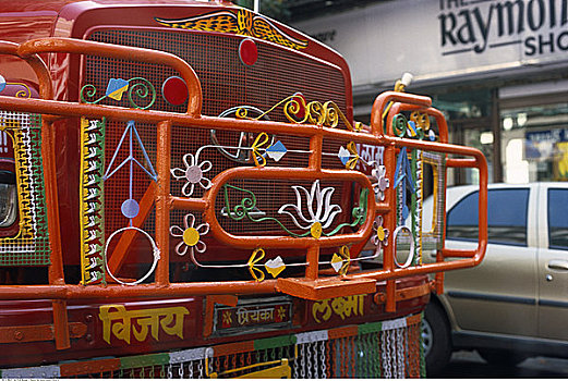 装饰,卡车,印度