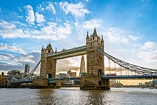 塔桥,上方,泰晤士河,伦敦,英格兰,英国,欧洲